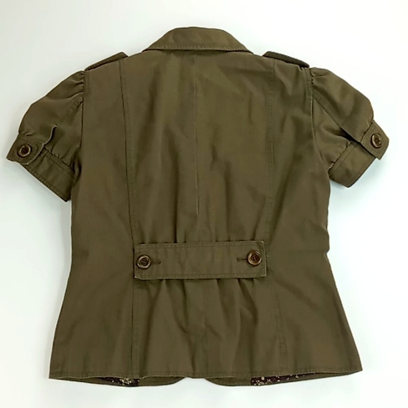 Moschino Cheapandchic Short Sleeve Military Green Shirt/Jacket/Shaket Size 8 - Picture 9 of 15